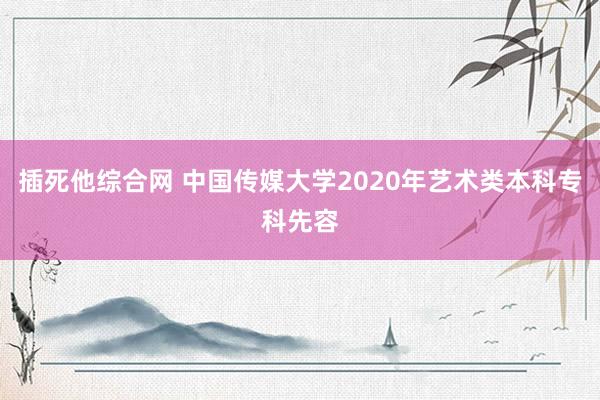 插死他综合网 中国传媒大学2020年艺术类本科专科先容