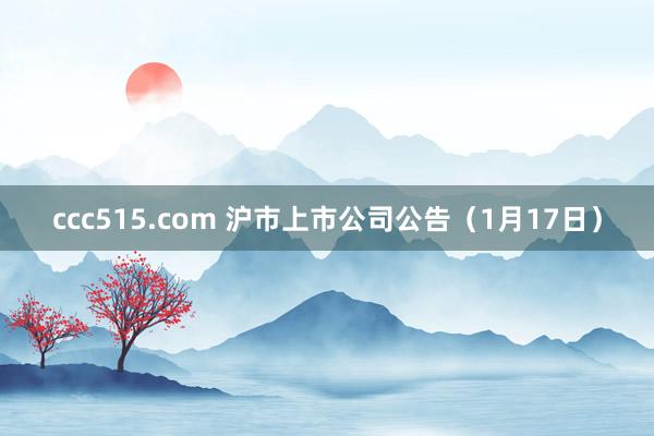 ccc515.com 沪市上市公司公告（1月17日）