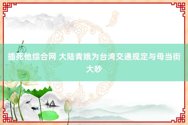 插死他综合网 大陆青娥为台湾交通规定与母当街大吵