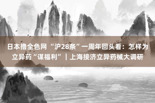 日本撸全色网 “沪28条”一周年回头看：怎样为立异药“谋福利”｜上海接济立异药械大调研